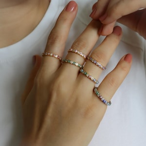 Evil Eye Ring Adjustable Women Open Rings Gold Silver Evil Curse Eye Stackable Ring Colorful Handmade Ring Pinky Ruby Red Gift for Her Woman