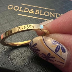 Engraved Personalized GOLD Band Rings · Flat Ring Personalized Custom Wedding Stacking Rings, Couple WATERPROOF Mens Christmas Gift for Her