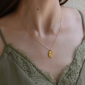Gold Filled Birth Flower Necklace, Floral Necklace, Birthday Necklace, Zodiac Necklace, Birth Month Christmas Women Gift, Waterproof Jewelry image 2
