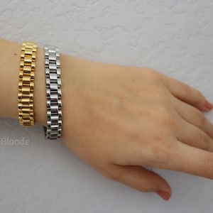 18k Gold Watch Band Silver Bracelet Waterproof Jewelry Women Bracelet Men Bracelet Gift for Her for Him Best Friend Personalized Lover Gift