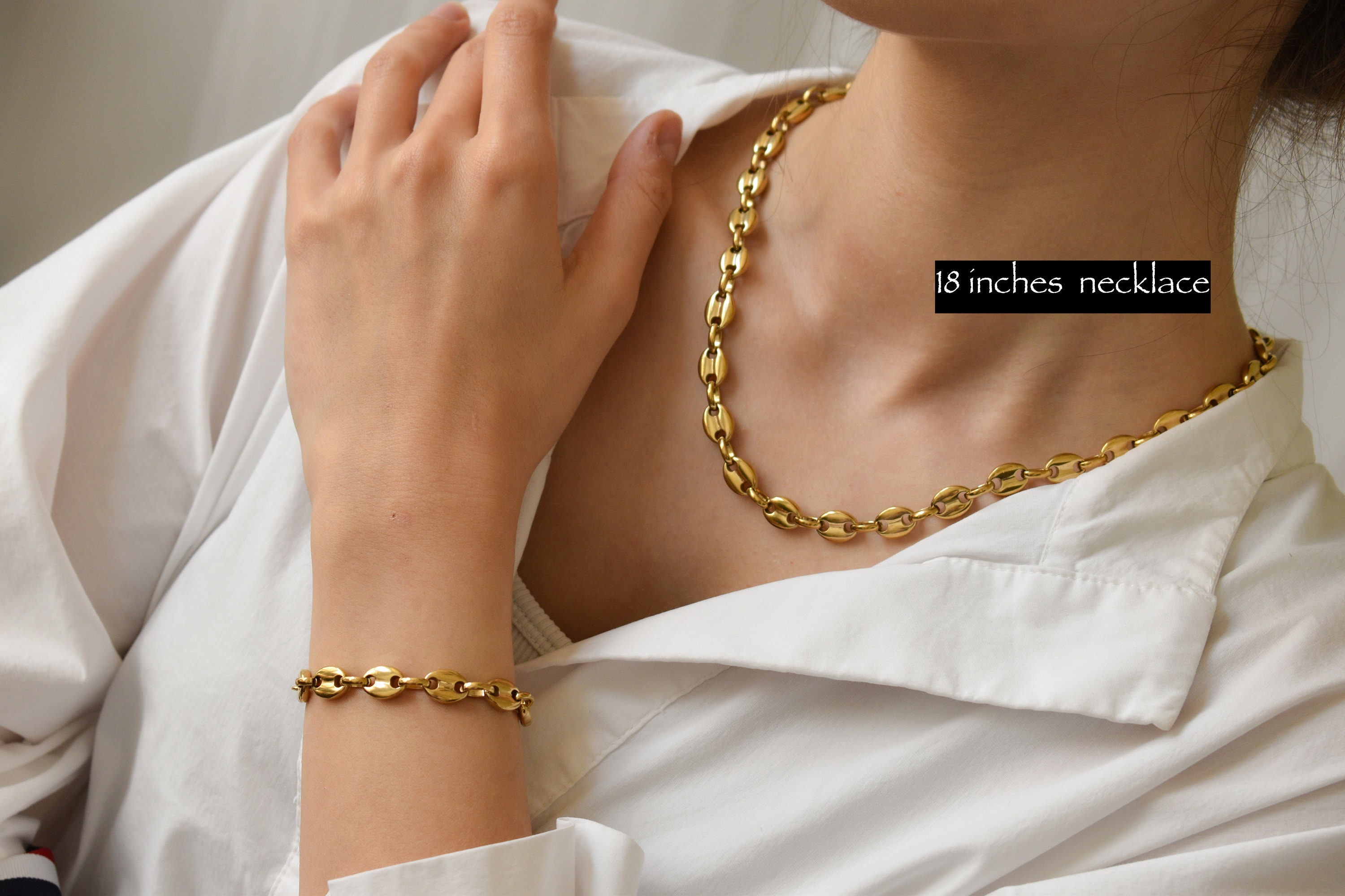 18K Gold Coffee Bean Necklaces - Women and Men Punk Hip Hop 18K Gold Coffee Bean Necklaces - Women and Men Punk Hip Hop
