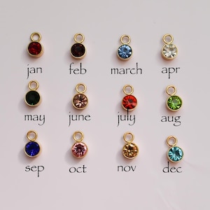 Runde Birthstone Charms Anhänger für DIY oder Add-on für Halskette Armband Schmuck machen Schmuck Gold Silber Zirkonia Geburtsstein Wasserdicht