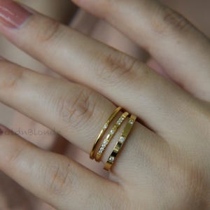 18K Gold Ring Minimalist Statement Ring Promise Ring Band Stackable ...