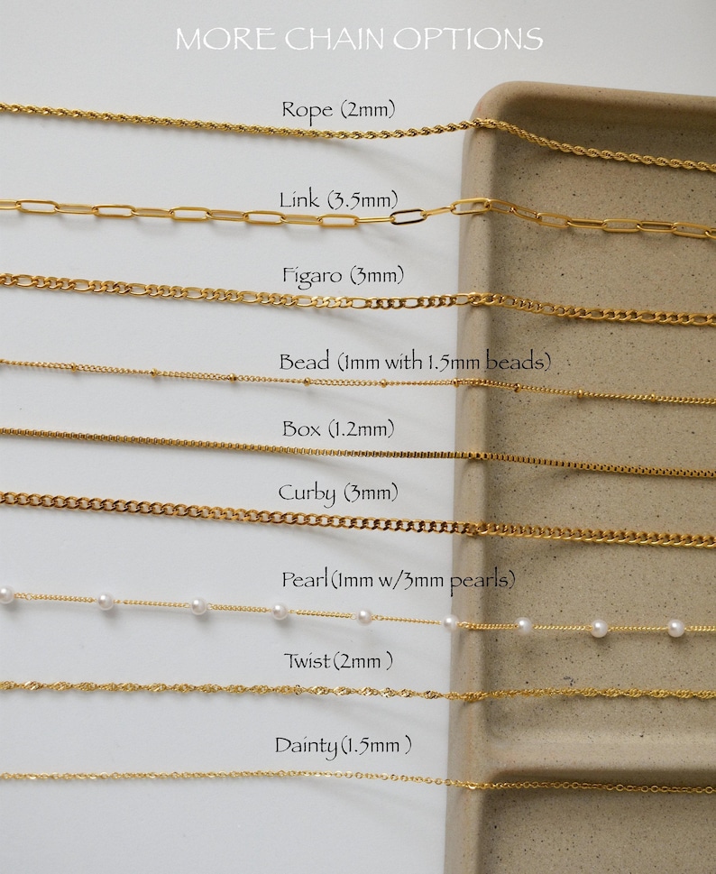 18K Gold FILLED Chain Necklace - Thick Big Link Chain Twist Figaro Bead Herringbone Necklace Pearl Necklace for Women Men, Kids Waterproof immagine 4