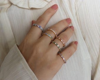 Gold Evil Eye Ring · Adjustable Women Open Ring Boho Pride Jewelry Stackable Ring · Red Pink Green Ill Stare Colorful Ring Eye Elden Sage