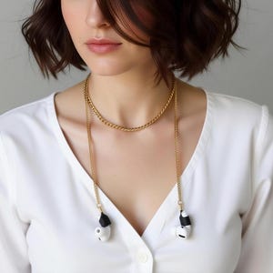 Earplugs Chain Necklace · Earplug Loop Lanyard GOLD Choker Chain · AirPod Earbuds Magnetic Waterproof Earphone Silicon Holder Gift for Her