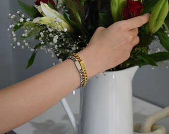 Gold Custom Bracelet - Personalized Brackets -Vintage Jewelry -Gold Chain Bracelets- Silver Ornaments- Adjustable Wristlets For Women Men
