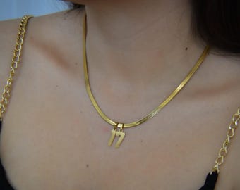 Gold Trendy Number Pendant Necklace 17 Years Number 0 1 2 3 4 5 6 7 8 9 Digit Necklace Vintage Necklace Birthday Gift for Her Waterproof