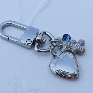Silver Keychain Locket Bag Multiple Charm, Silver Gold Heart Birthstone Charm, Personalized Key Chain Bag Chain Her Luxury Accessories Gift