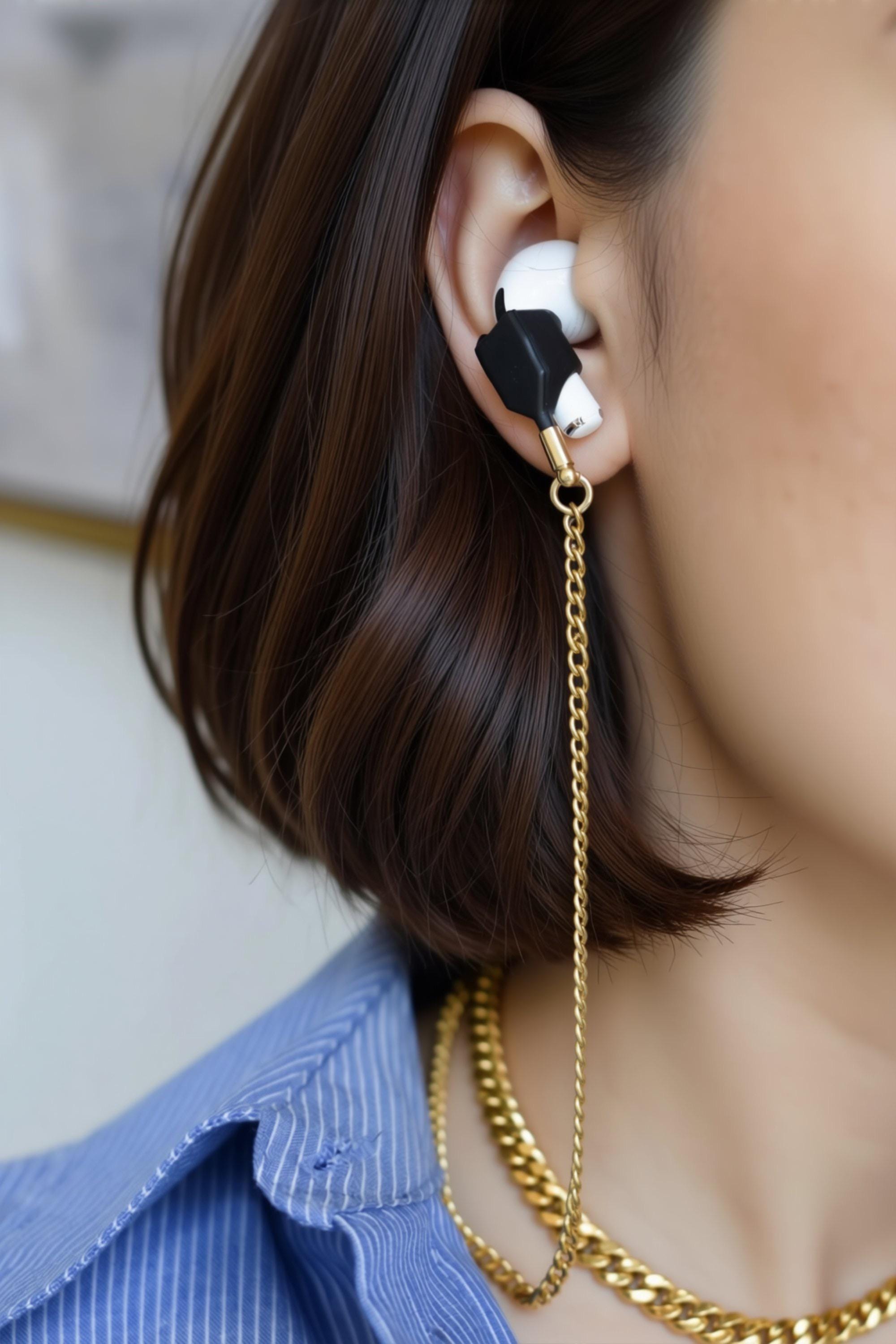 Earplugs Chain Necklace · Earplug Loop Lanyard Gold Filled Choker Chain ...