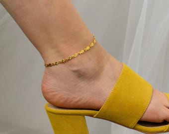 Gold Filled Fish Chain Anklet · Minimalist Christian Bible Fish Shape Elegant Everyday Anklet · Ankle Bracelet Waist Necklace Jewelry SET