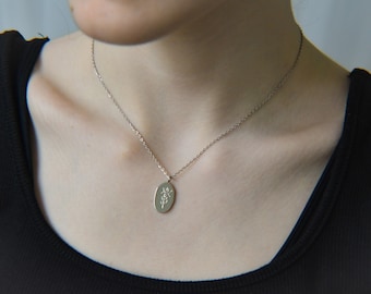 Silver BirthFlower Necklace, Birth Flower Necklace, Flower Necklace, Floral Zodiac Necklace,  Birth Month Silver Necklace Waterproof Jewelry
