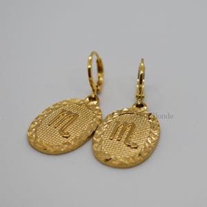 Gouden ovale sterrenbeeld oorbellen sterrenbeeld hoepel Huggies drop hangoorbellen grote ketting gepersonaliseerde verjaardag verjaardag sieraden cadeau
