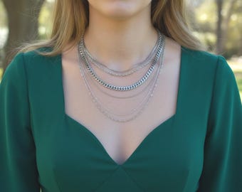 Silver Chain Necklace Twist Rope Dainty Snake Chain Twist Chain Herringbone Necklaces for Women Men, Kids Waterproof Bracelet Anklet Jewelry