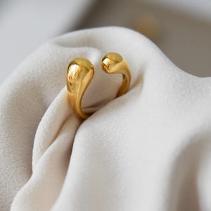 Gold Statement Adjustable Rings Chunky Open Finger Rings GOLD Jewelry WATERPROOF Ring Stainless Christmas Mom Ring Personalized Gift for Her