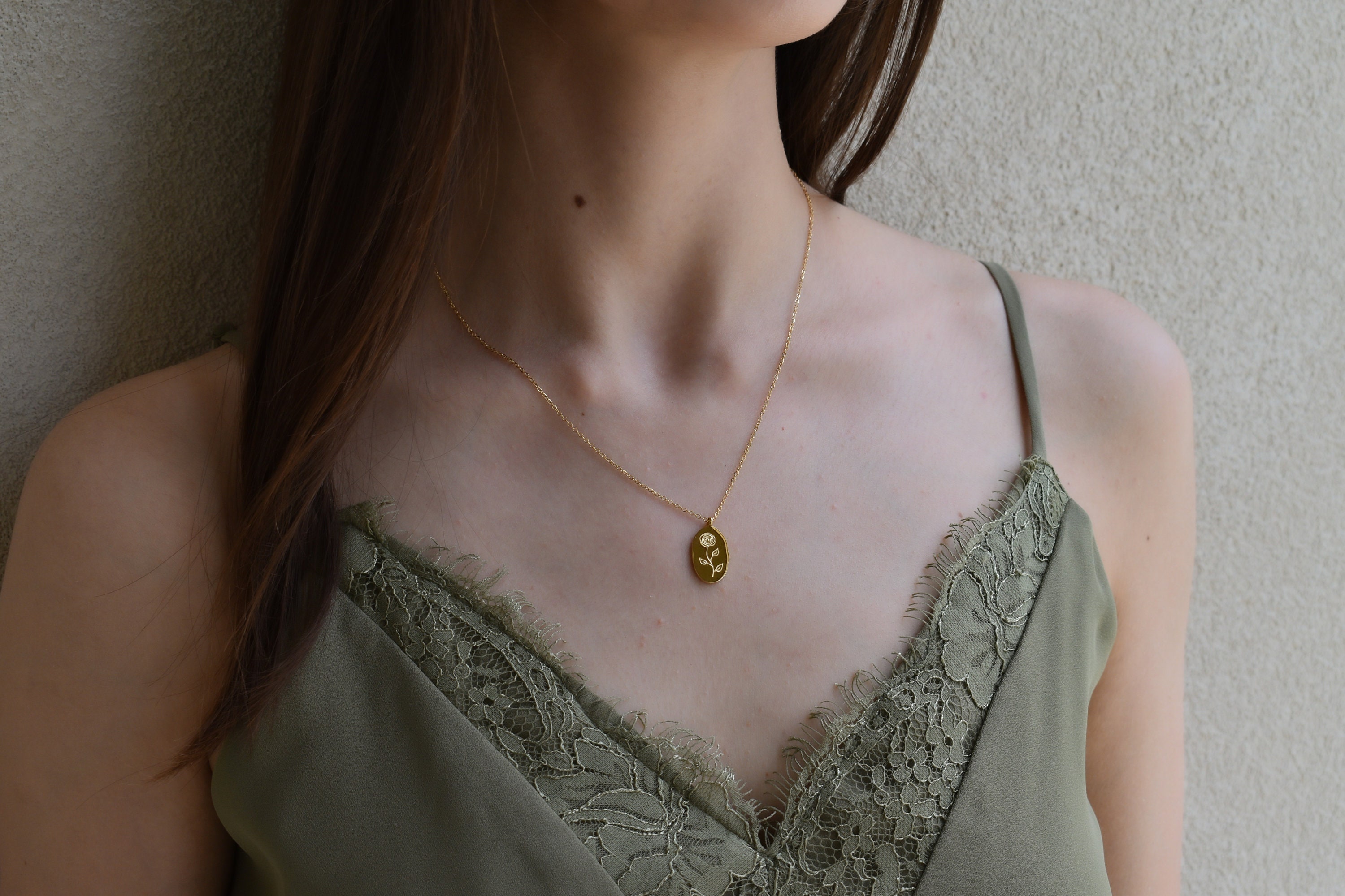 Gold Birth Flower Necklace, Floral Necklace, Multiple Pendant