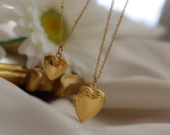Heart Locket Necklace Gold Jewelry Picture Cremation Locket Customized Personalized Waterproof Gold Necklace Birthday Anniversary Gift Her