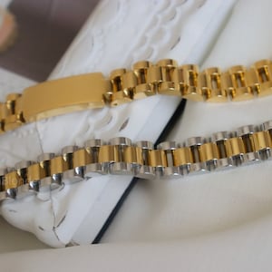 Gold Filled Watch Band Bracelet Waterproof Watch Jewelry Women Bracelet Men Bracelet Gift for Her Him Best Friend Personalized Lover Gift
