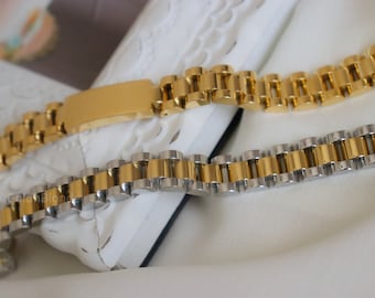 Gold Filled Watch Band Bracelet Waterproof Watch Jewelry Women Bracelet Men Bracelet Gift for Her Him Best Friend Personalized Lover Gift