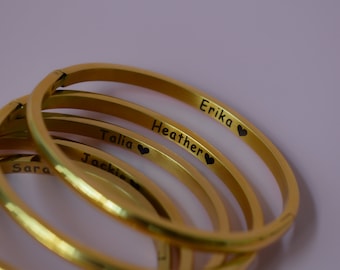 Gold Filled Bangle Cuff Diamond Bracelet Crystal Zircon Laid Bracelets Set Gift For Her Minimalist Jewelry WATERPROOF Custom Personalized