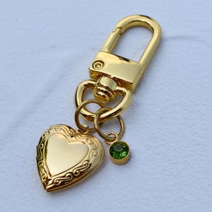 Locket Keychain, Bag Charm, Heart Charm Bag Charm, Personalized Keychain Multiple Charm, WATERPROOF Accessories Christmas Women Gift for Her