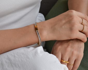 18k Gold Tennis Baguette Women Mens Bracelet Ankle Bracelet Anklet Gold Jewelry Crystal Diamond Zircon Jewelry Waterproof Gold Handmade Set