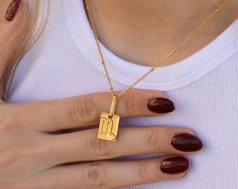 Raised Embossed Engraved Zodiac Constellation Signs 18k Gold Large Necklace Jewelry Gift Her Women Daughter Birthday Minimalist Present