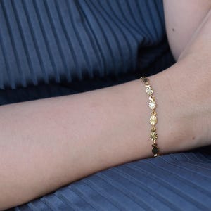 18k Gold Oval Petal Chain Necklace · Minimalist Dainty Daily Wear Necklace Bracelet Anklet Tarnish Free Gold Jewelry Gift for Her Mom Women