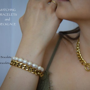 Boucles d'oreilles pendantes en perles baroques remplies d'or, bijoux vintage, boucles d'oreilles imperméables, boucles d'oreilles ras de cou en perles, parure de bijoux faits main, cadeau d'un ami image 8