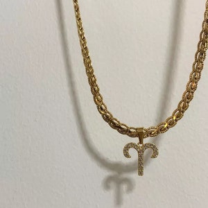 Gold FILLED Vintage choker Stier Tarot sterrenbeeld waterdichte sieraden gouden ketting ・ Sterrenbeelden Vissen Kreeft Leeuw Ram Tweelingen Weegschaal