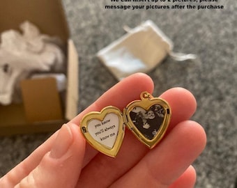 Gold Filled Heart Locket Gold Necklace, Picture Inside, Photo Necklace Dog Friends Mom Pet Cat Necklaces Gifts Her Woman Love