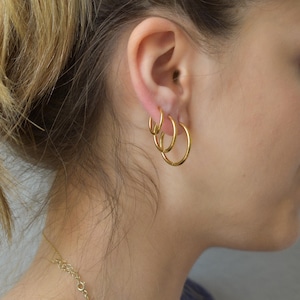 18K Gold gefüllte Hoop Ohrringe, Minimalist 30 mm 40 mm 50 mm Anti Tarnish dünne Hoops Ohrringe, Huggie Frauen wasserdichte Ohrringe Geschenk ihr Schmuck
