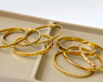 Gold Filled Bangle Cuff Diamond Bracelet Crystal Zircon Laid Bracelets Set Gift For Her Minimalist Jewelry WATERPROOF Custom Personalized