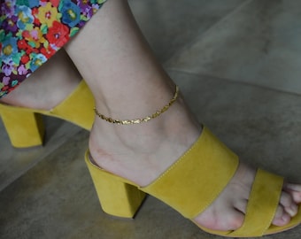Gold Filled Fish Chain Anklet · Minimalist Christian Bible Fish Shape Elegant Everyday Anklet · Ankle Bracelet Waist Necklace Jewelry SET