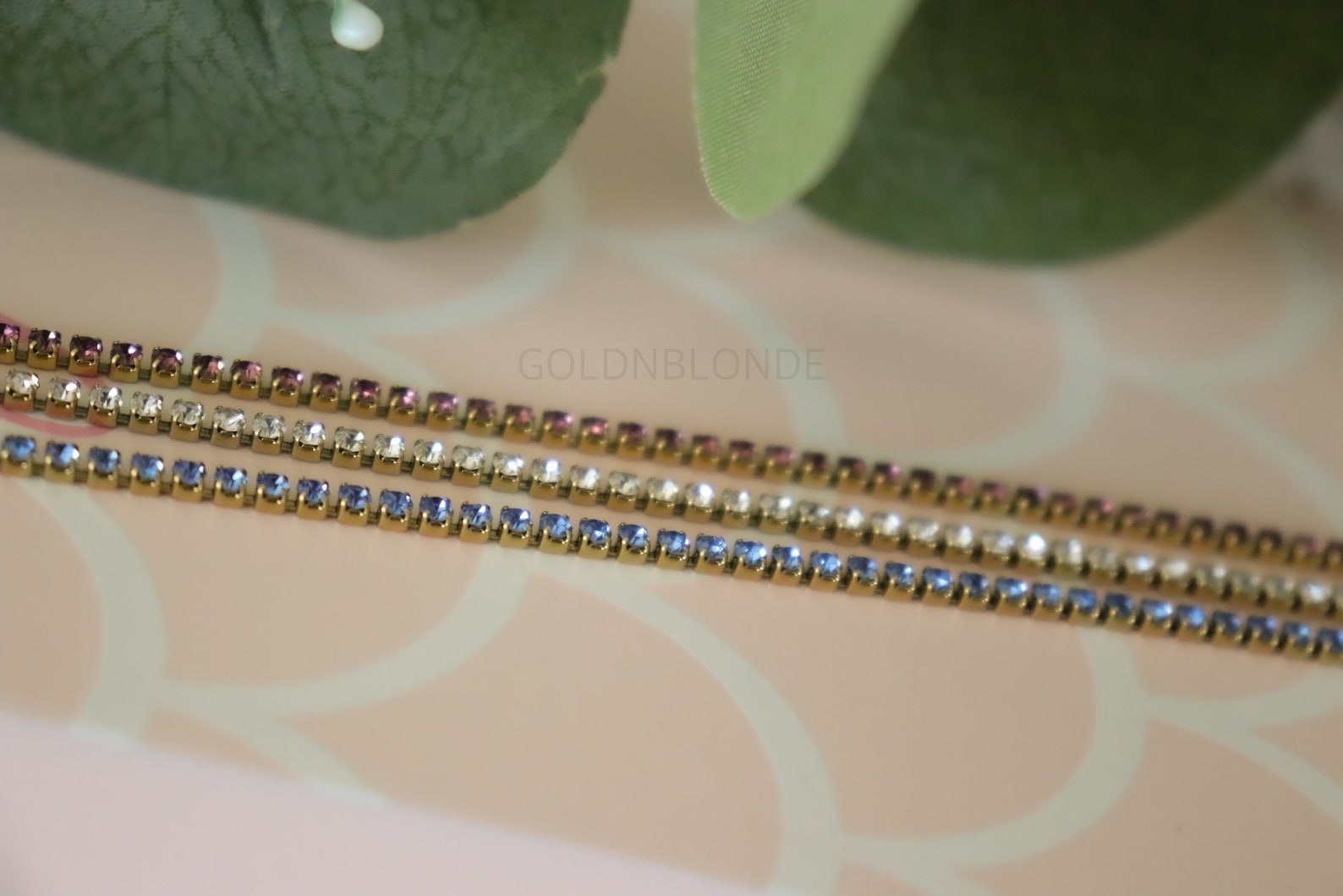 Colorful Stone Baguette Anklet Ankle Tennis Bracelet Set Rose Etsy