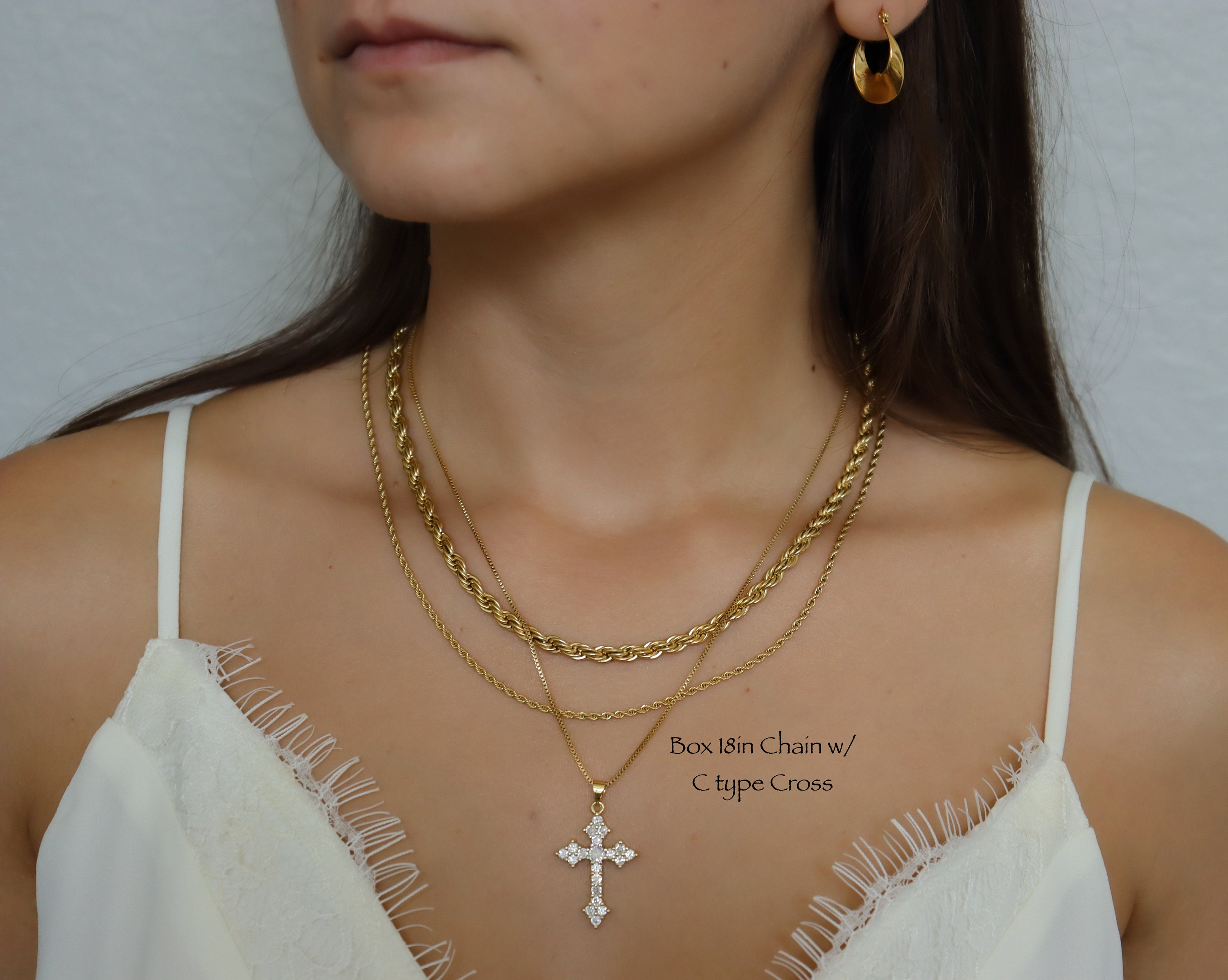 Buy Men's Cross Necklace, Boys Cross Necklace, Waterproof Jewelry, Silver Cross  Necklace for Men Online in India - Etsy