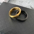 Fidget Spinner Rings Anxiety Ring Engraved Men Rings Black Personalized Women Mens His Rings Gold Filled Finger Hematite Waterproof Rings
