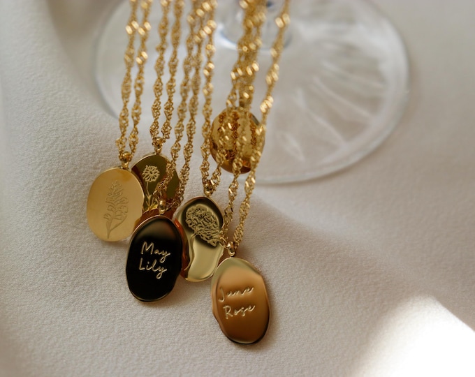 Featured listing image: Gold Filled Birth Flower Necklace, Floral Necklace, Birthday Necklace, Zodiac Necklace, Birth Month Christmas Women Gift, Waterproof Jewelry