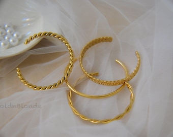 Gold Wheat Vintage Cuff Bracelet Open Adjustable Couples Solid Set Twisted Minimalist WATERPROOF Jewelry Bracelet Women Her Gold Mom Gift