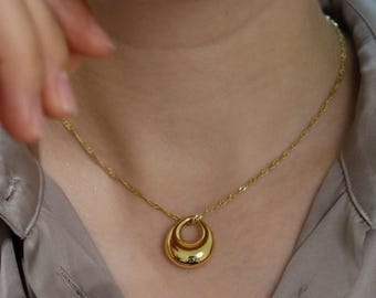 Gold Rain Drop Pendant Necklace Dainty Twist Cable Chain • Women Pendant Necklace • SET Vintage Waterproof Dainty Her Birthday Jewelry Gift