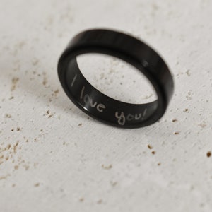 Fidget Spinner Rings Anxiety Ring Engraved Men Rings Black Personalized Women Mens His Rings Gold Filled Finger Hematite Waterproof Rings image 9