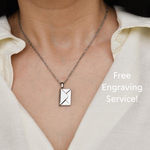 Silber und Gold Umschlag Medaillon Halskette - Liebesbotschaft Anpassbare wasserdicht - Foto Schmuck für Ihn Her Bild Medaillon Brief Umschlag