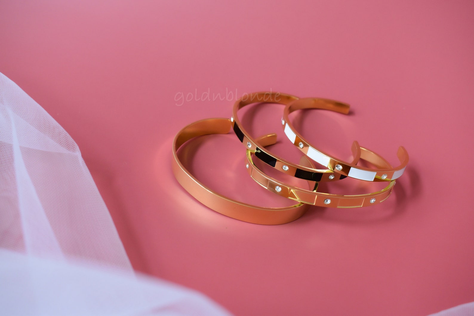 Gold FILLED Cuff Bracelet Adjustable Bangle Bracelet Black Etsy