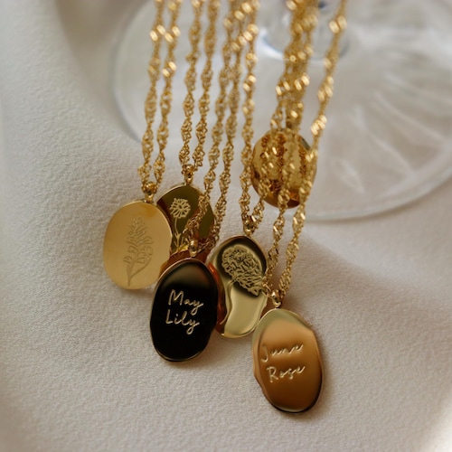 Gold Filled Birth Flower Necklace, Floral Necklace, Birthday Necklace, Zodiac Necklace, Birth Month Christmas Women Gift, Waterproof Jewelry