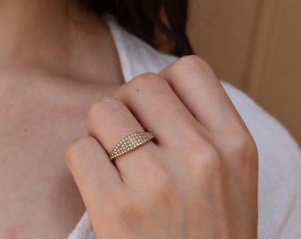 Pave Signet Band Rings · Multi Stone Stacking Rings · Bridesmaid Gift · Gift For Mom Mother Her · WATERPROOF Thin Minimalist Handmade Rings