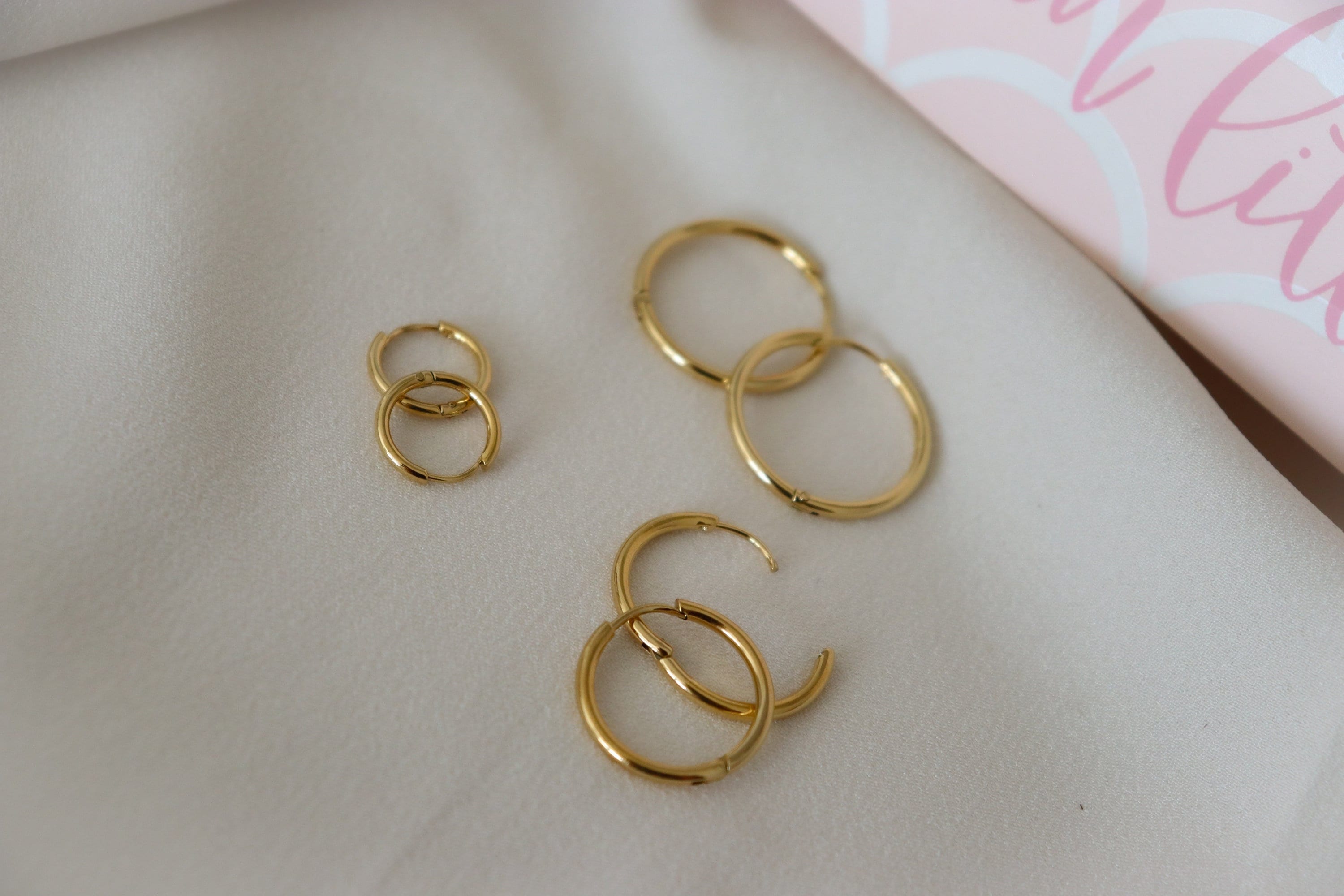 2pcs 25mm 18K Gold Hoop Earring Blanks,real Gold Plated Brass