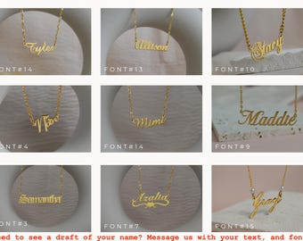 Gold Filled Custom Necklace Pendant, Cursive Font Handwriting Name Plate Necklace, Personalized Jewelry Arabic Font Birthday Christmas Gift