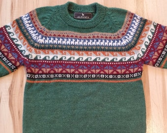 Kinder Pullover aus Alpakawolle -  weichen und warmen Unisex Pullover mit Muster