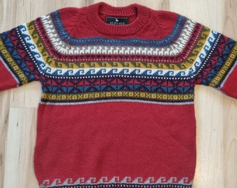 Kinder Pullover aus Alpakawolle -  weichen und warmen Unisex Pullover mit Muster
