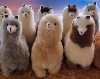 Alpaca cuddly toy made of real baby alpaca fur 30 cm - 100% handmade - extremely soft